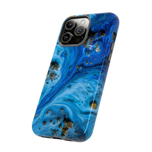 Blue Ice Melt Ink Art iPhone Case (Protective) Phone Case