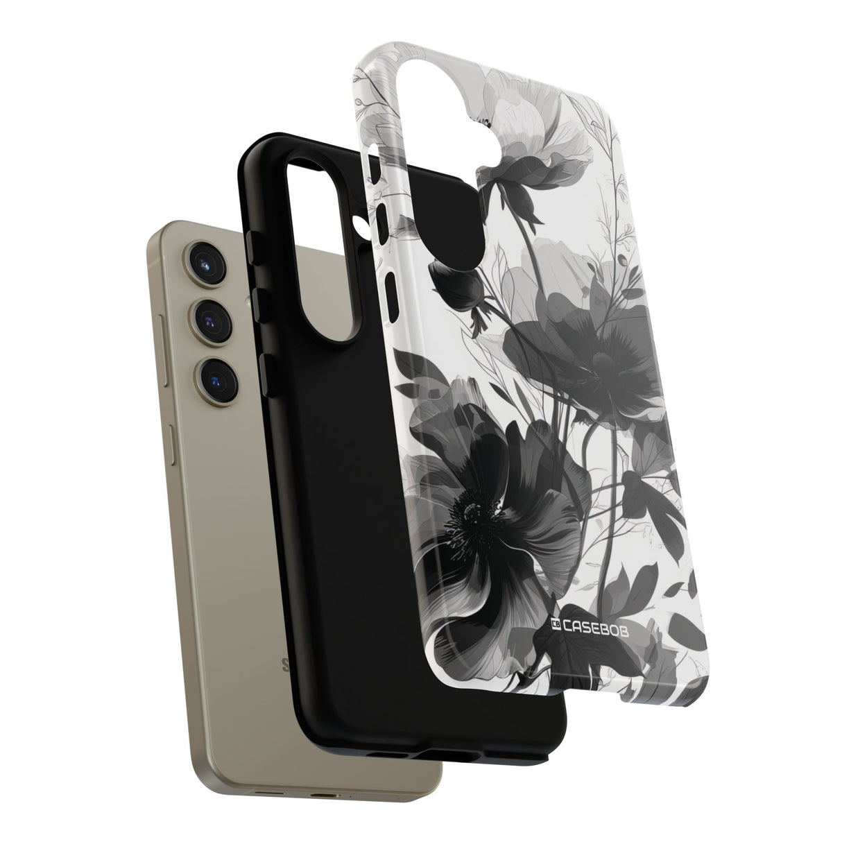 Elegant Monochrome Botanical Elegance - For Samsung S24