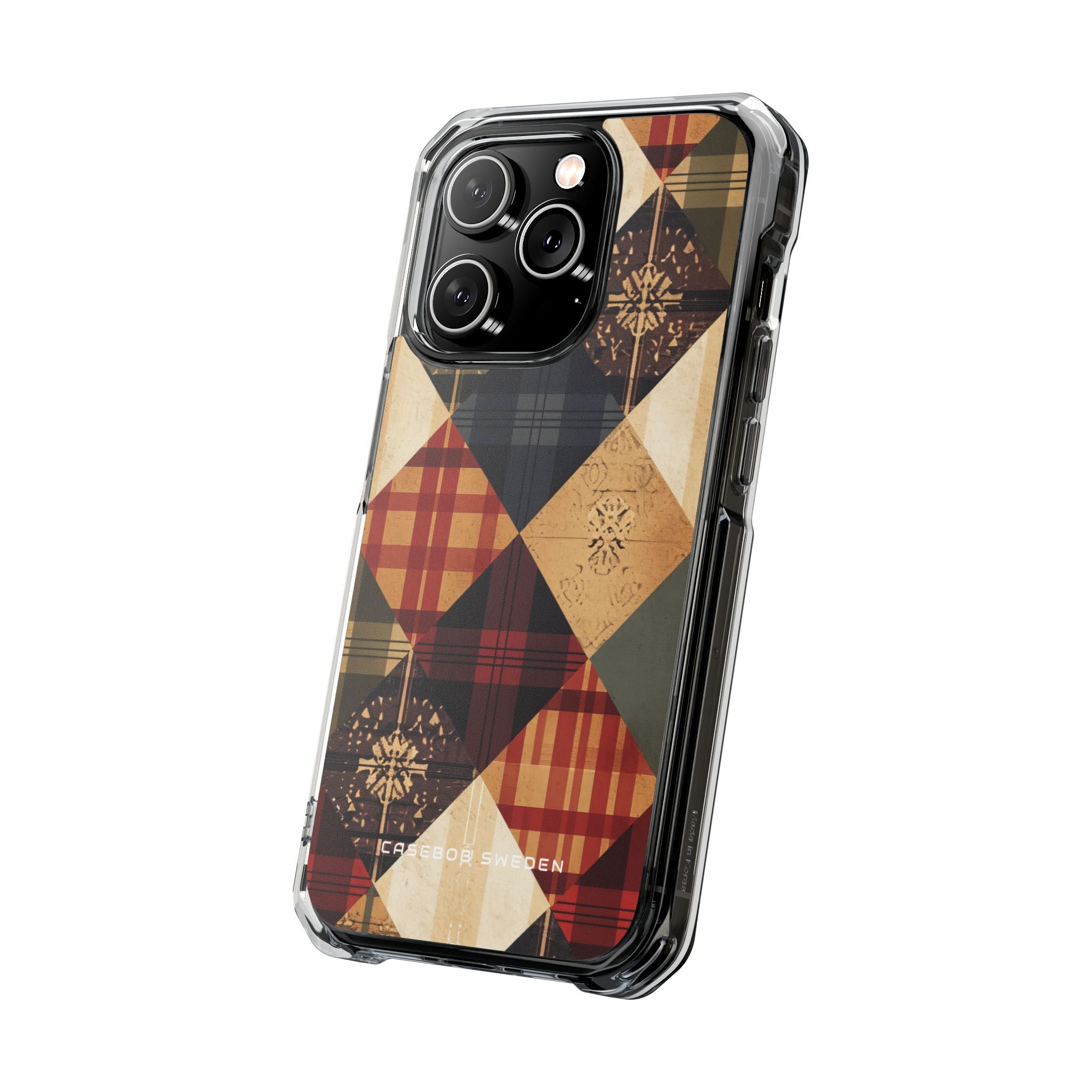 Rustic Geometric Patchwork Harmony iPhone 14 - Clear Impact Phone Case