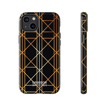 Golden Geometric Elegance iPhone 14 - Tough