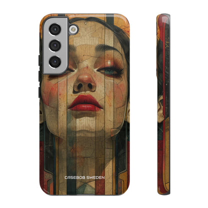 Bold Art Deco Portrait - Tough Samsung S22 Phone Case