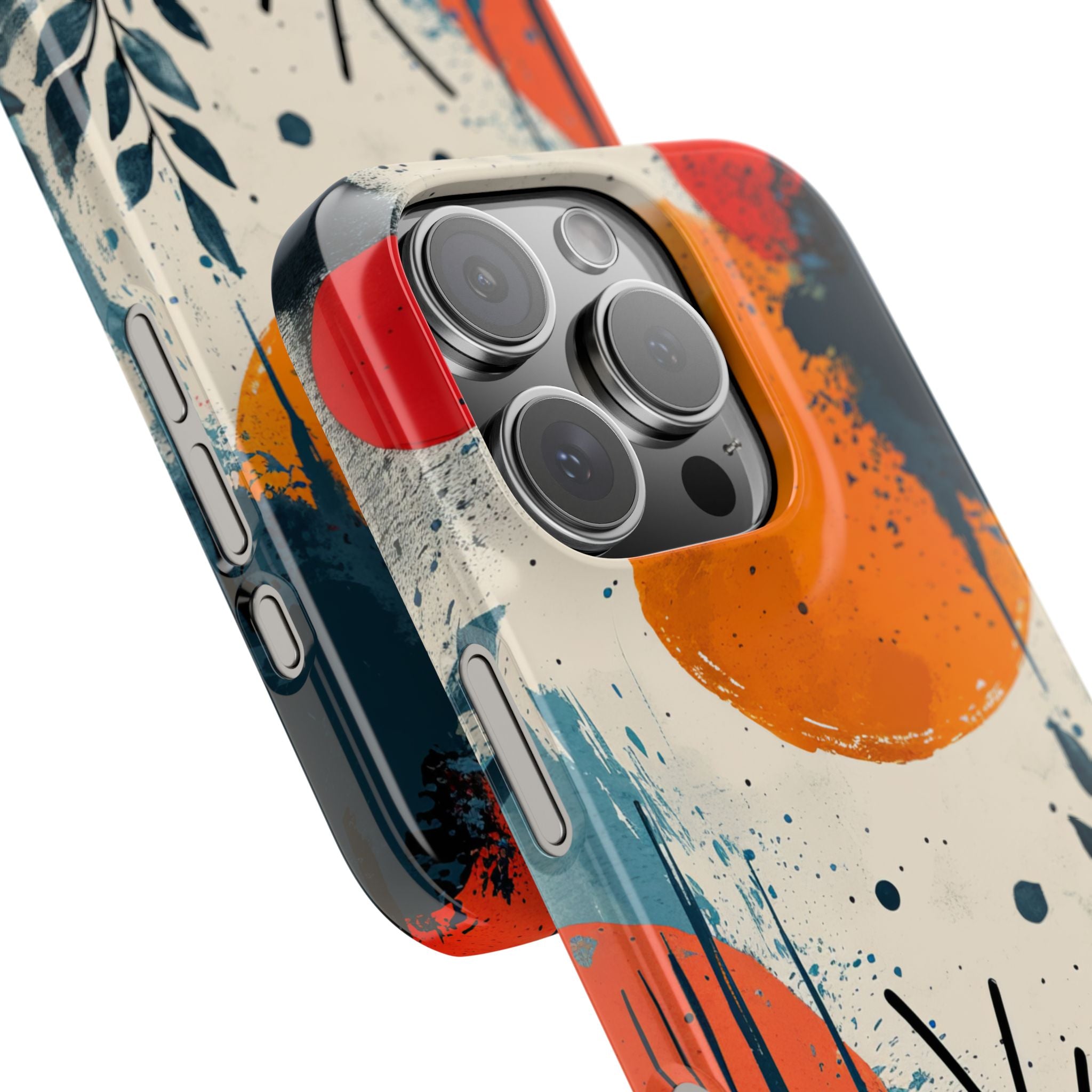 Orange Blue Splash - Slim iPhone 16 Phone Case