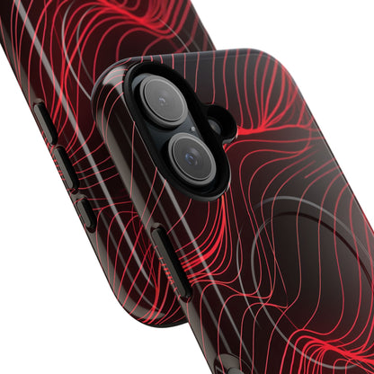Crimson Waveform Flow iPhone 16 - Tough+