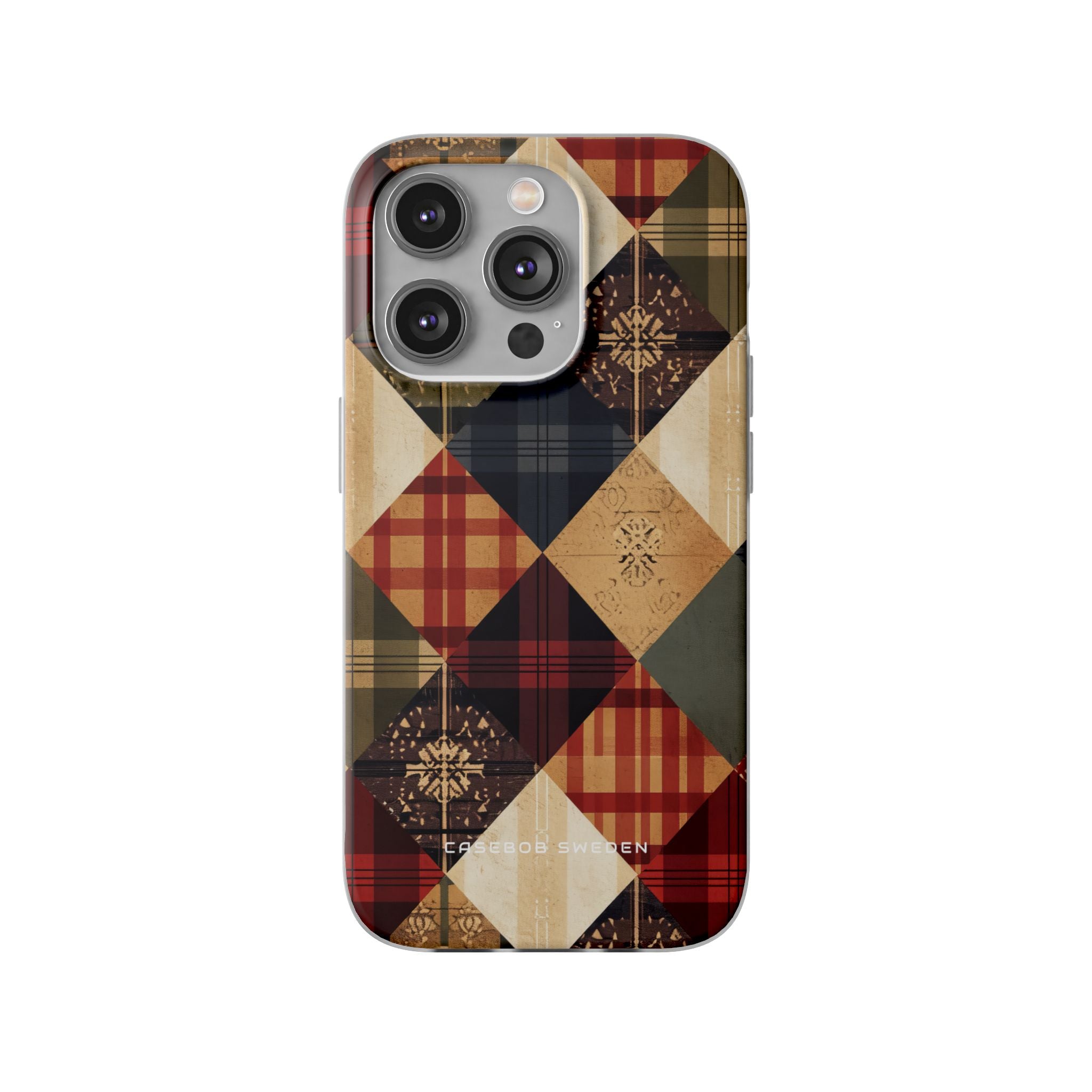 Rustic Geometric Patchwork Harmony iPhone 14 - Flexi Phone Case