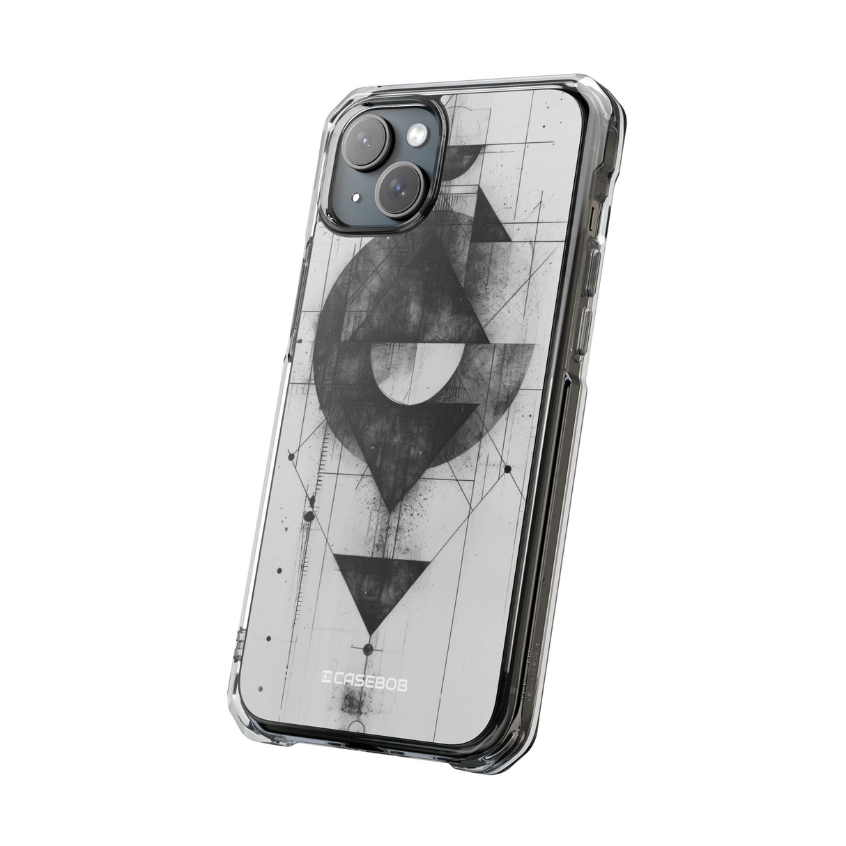 Monochrome Geometry - Phone Case for iPhone (Clear Impact - Magnetic)