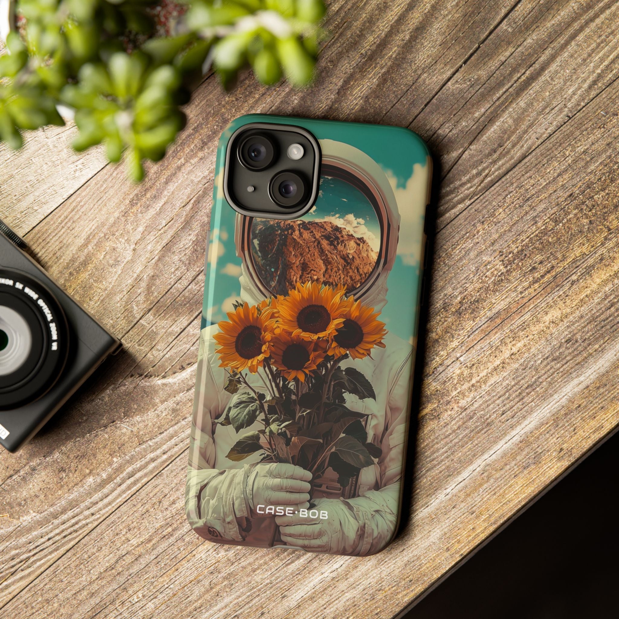 Sunflower Astronaut iPhone 15 Plus Case - Tough