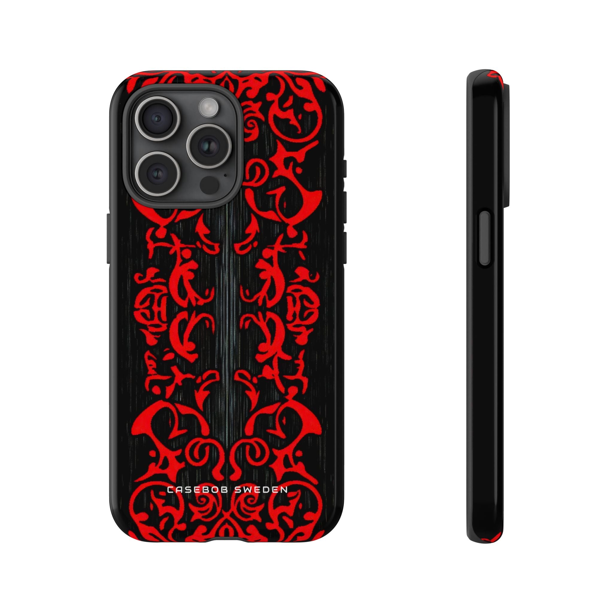 Gothic Crimson Symmetry iPhone 15 - Tough Phone Case