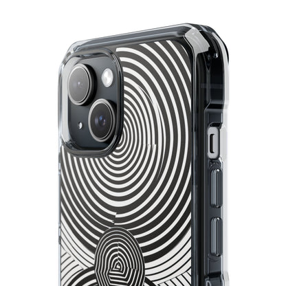 Monochrome Spiral Motion iPhone 15 - Impact Clear+