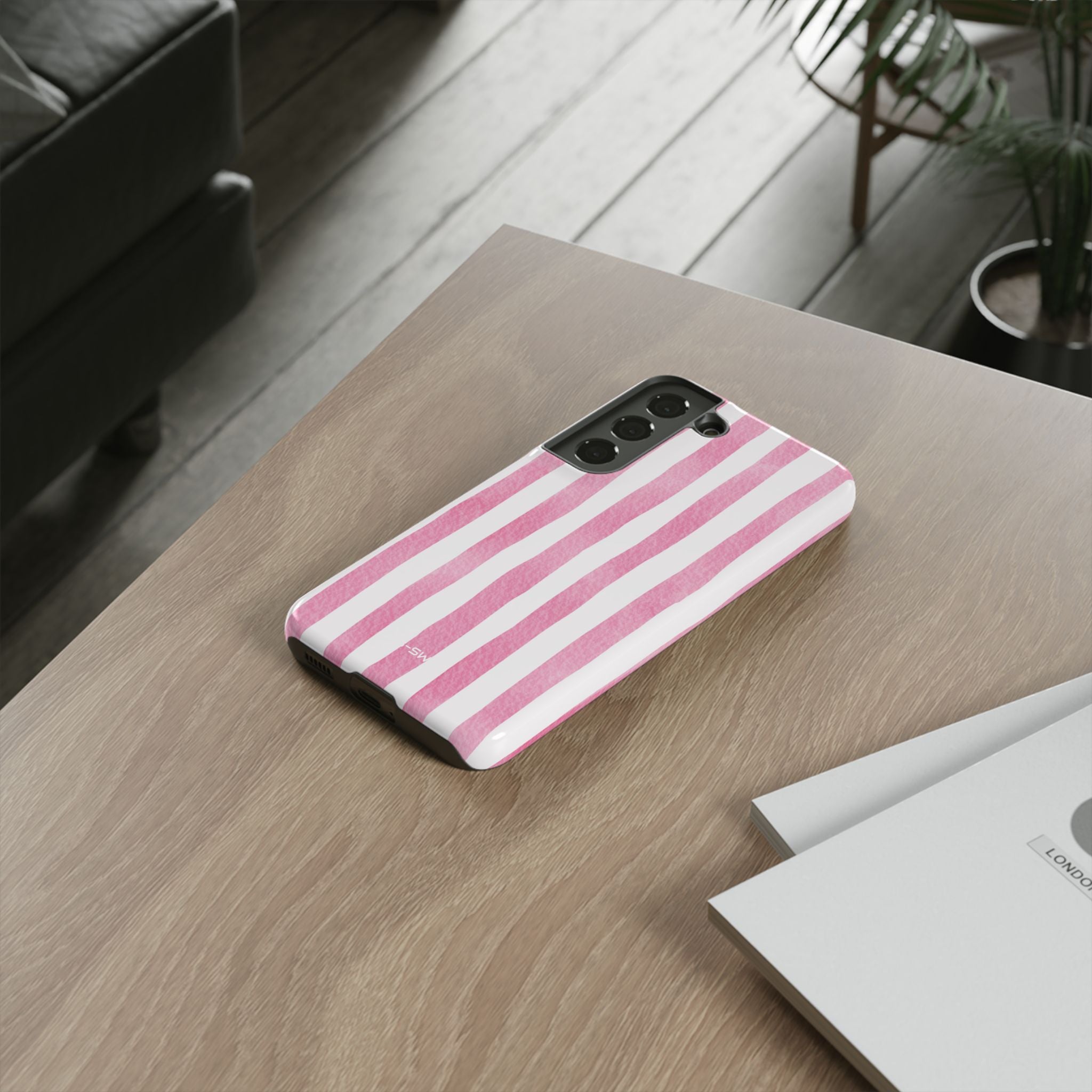 Pink Watercolor Stripes - Samsung Case