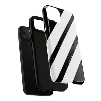 Diagonal Bands Noir iPhone 15 Plus Case - Tough+
