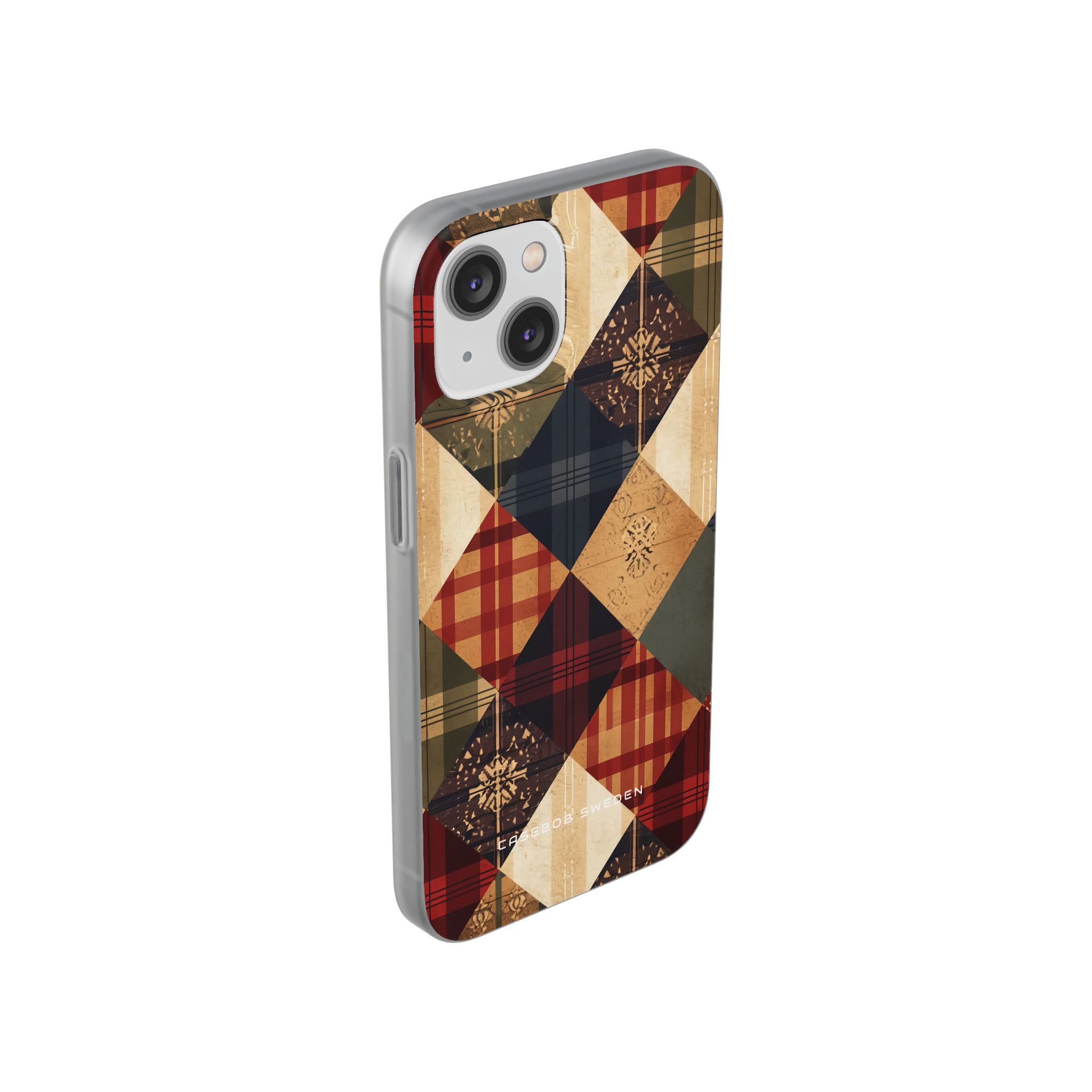 Rustic Geometric Patchwork Harmony iPhone 14 - Flexi Phone Case