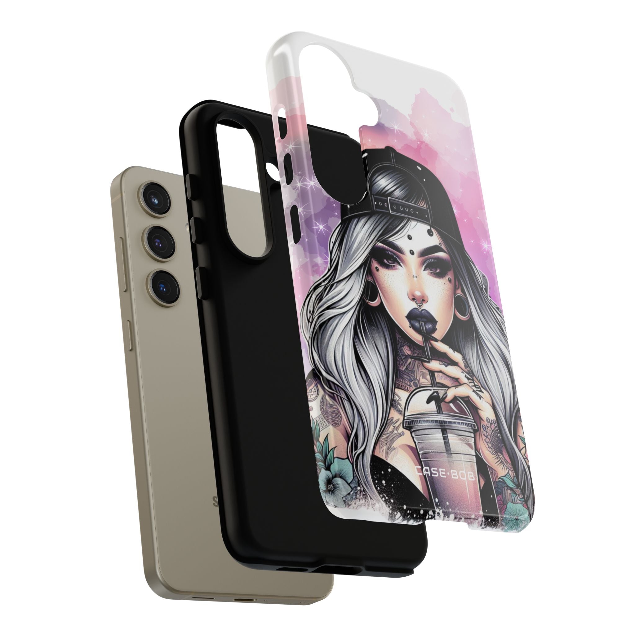 Silver Sip Nebula Samsung S24 Case - Tough