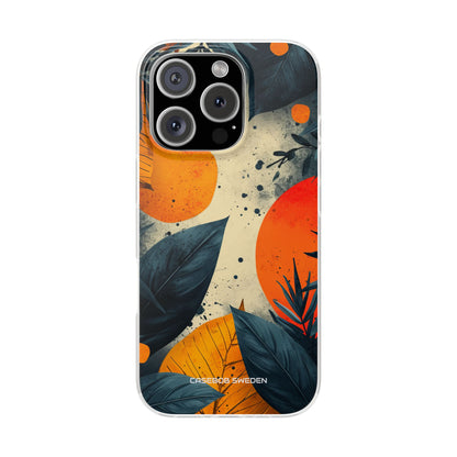 Tropical Blue Leaves - Flexi iPhone 16 Phone Case