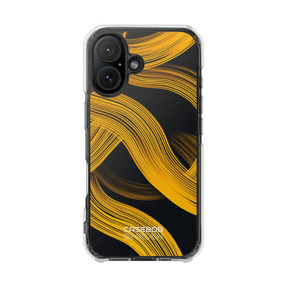 Yellow Flow Lines iPhone 16 - Impact Clear+