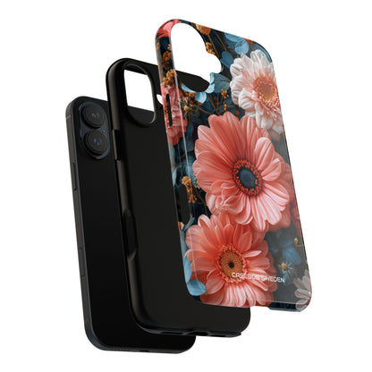 Coral Teal Blooms - Tough iPhone 16 Phone Case