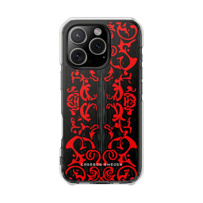 Gothic Crimson Symmetry iPhone 16 - Clear Impact Phone Case