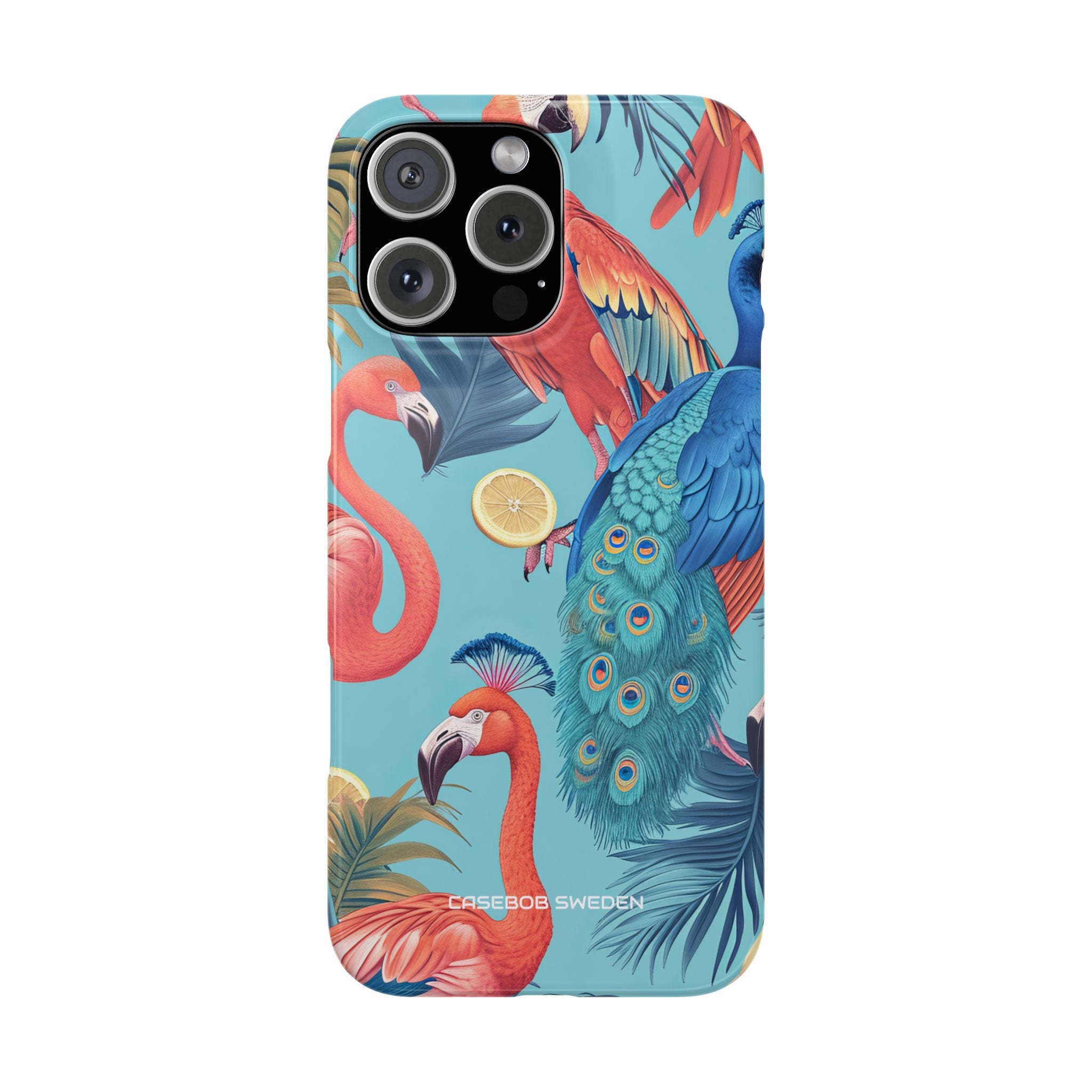 Tropical Flamingo Bliss - Slim iPhone 16 Phone Case