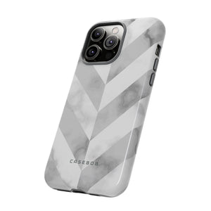 White Herringbone - Protective Phone Case