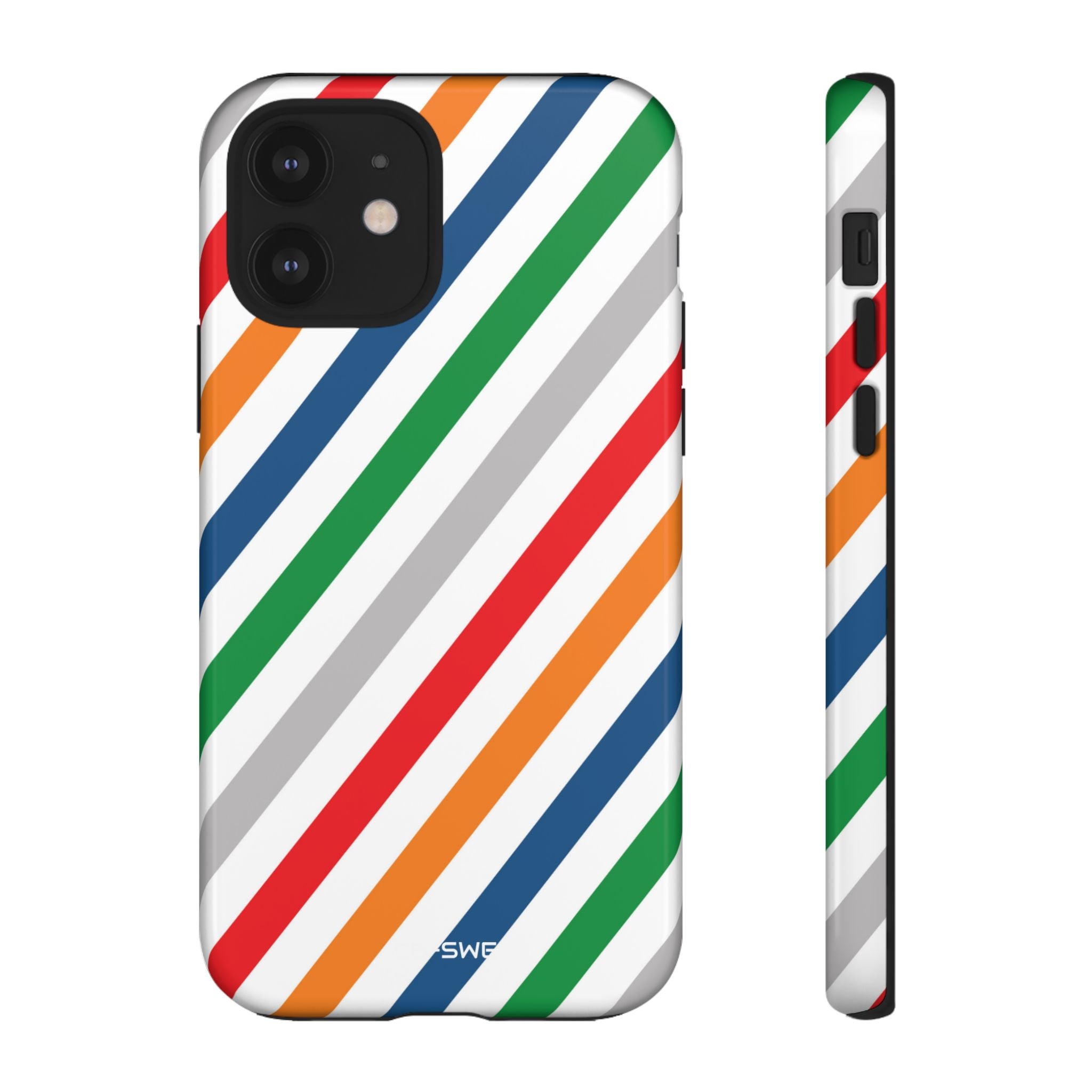 Vibrant Geometric Stripes - iPhone Case