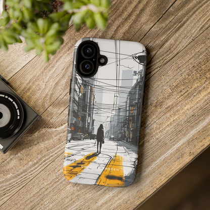 Urban Noir Streetscape iPhone 16 - Tough Phone Case