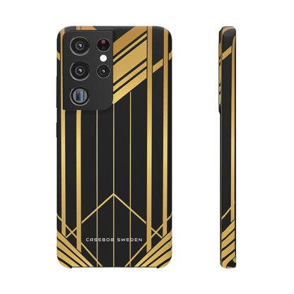 "Golden Art Deco Symmetry in Geometric Elegance" Samsung S21 - Slim Phone Case