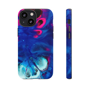 Bright Dark Blue Ink Art iPhone Case (Protective) iPhone 13 Mini Matte Phone Case