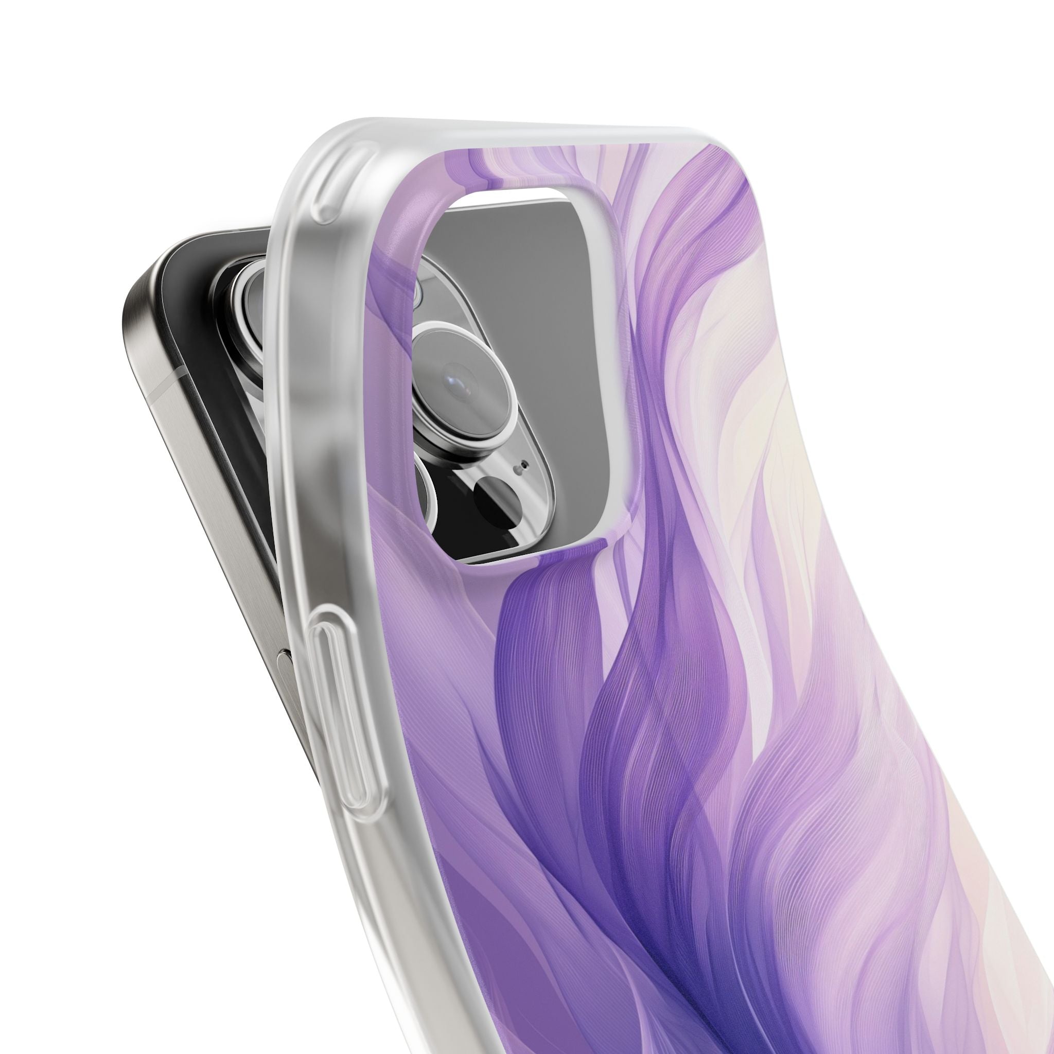 Purple Ribbon Waves iPhone 16 Pro Max Case - Soft