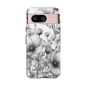 Monochrome Flora | Protective Phone Case for Google Pixel