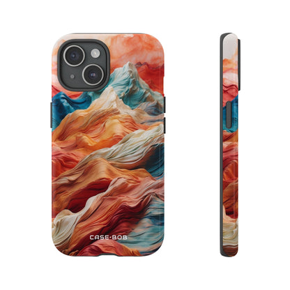 Fabric Peaks Cream iPhone 15 Case - Tough