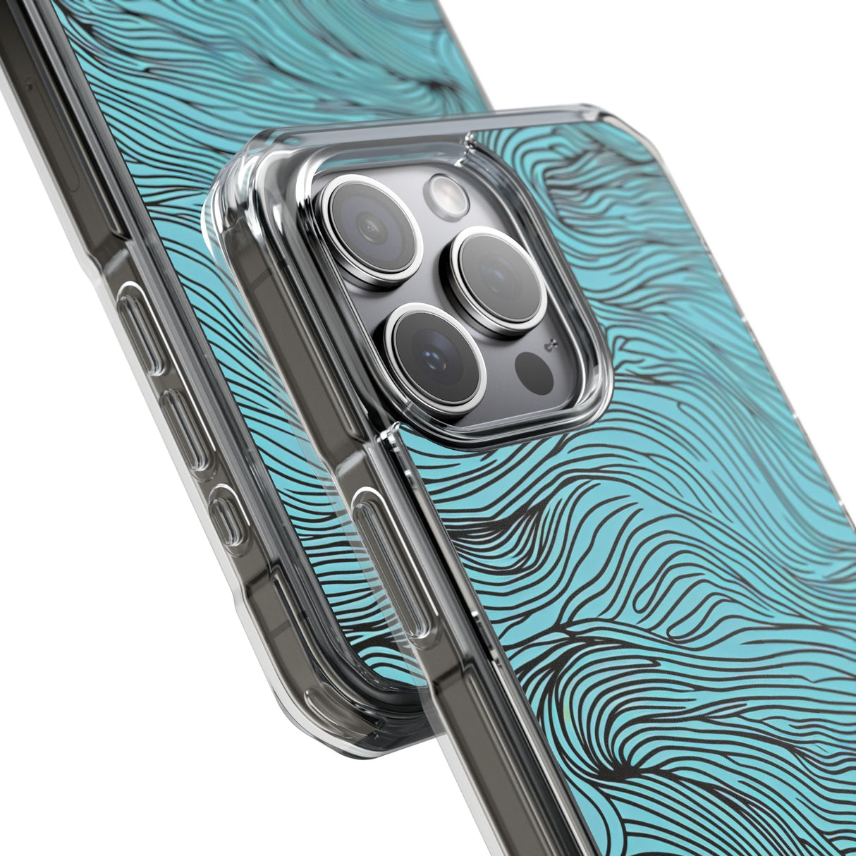 Wavy Serenity - Phone Case for iPhone (Clear Impact - Magnetic)