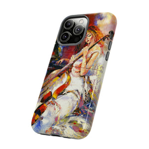 Oil panting - Girl playing Violoncello - Protective Phone Case