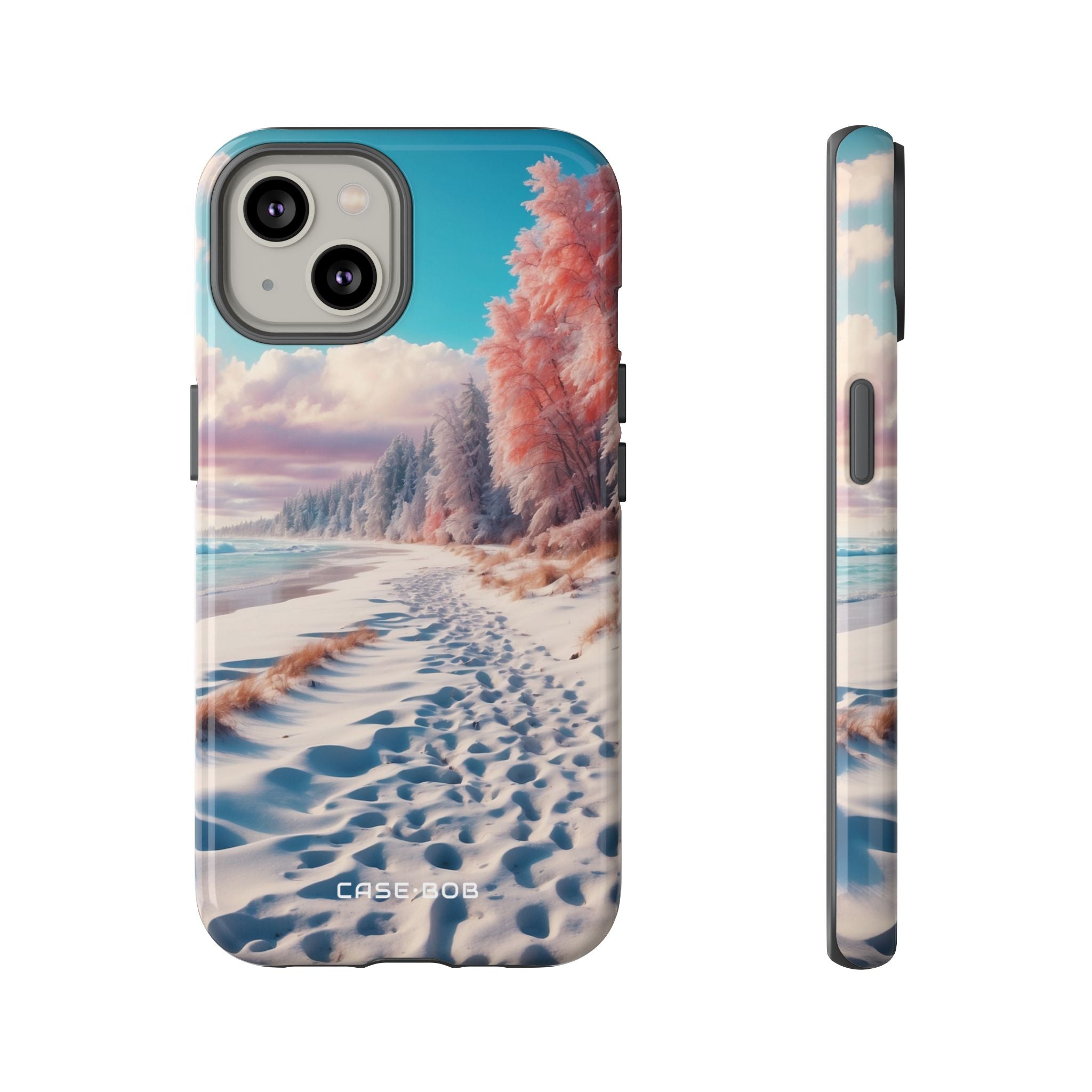 Snowy Footprints iPhone 14 Case - Tough