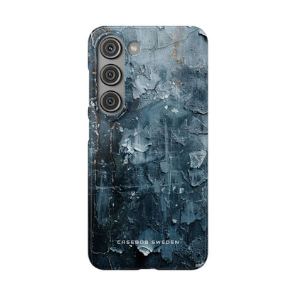 Weathered Blue Tapestry with Cracked Layers Samsung S23 - Slim Phone Case