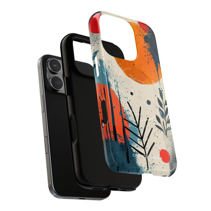 Orange Blue Splash - Tough + MagSafe® iPhone 16 Phone Case