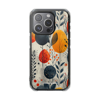 Modern Autumn Leaf Pattern - Clear Impact iPhone 15 Phone Case