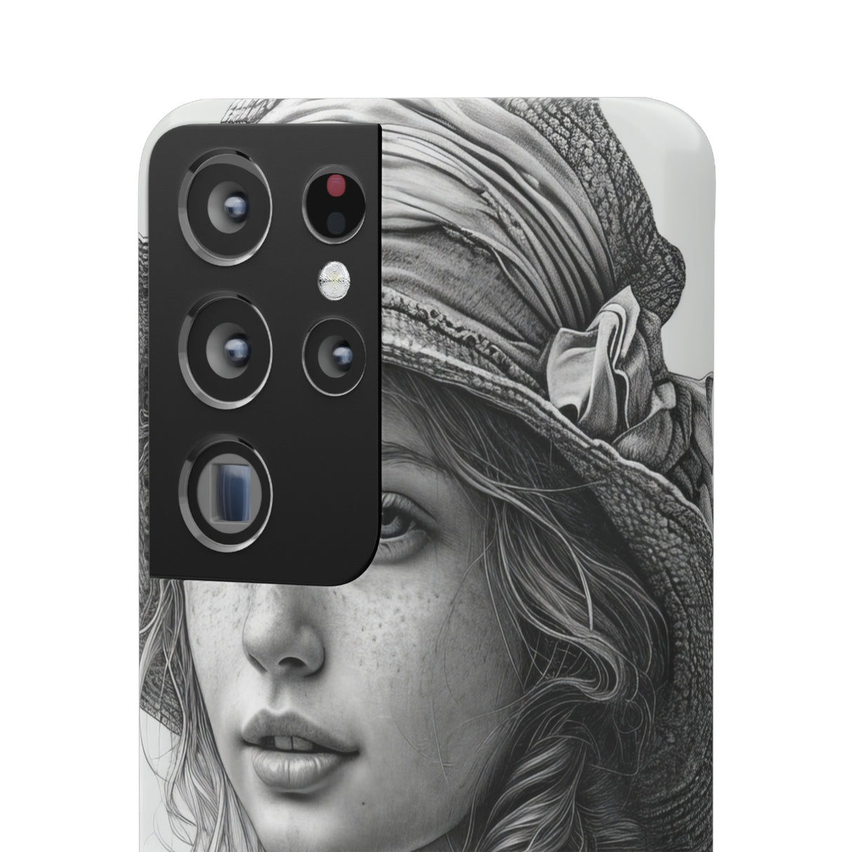 Serene Sketch Portrait | Slim Phone Case for Samsung