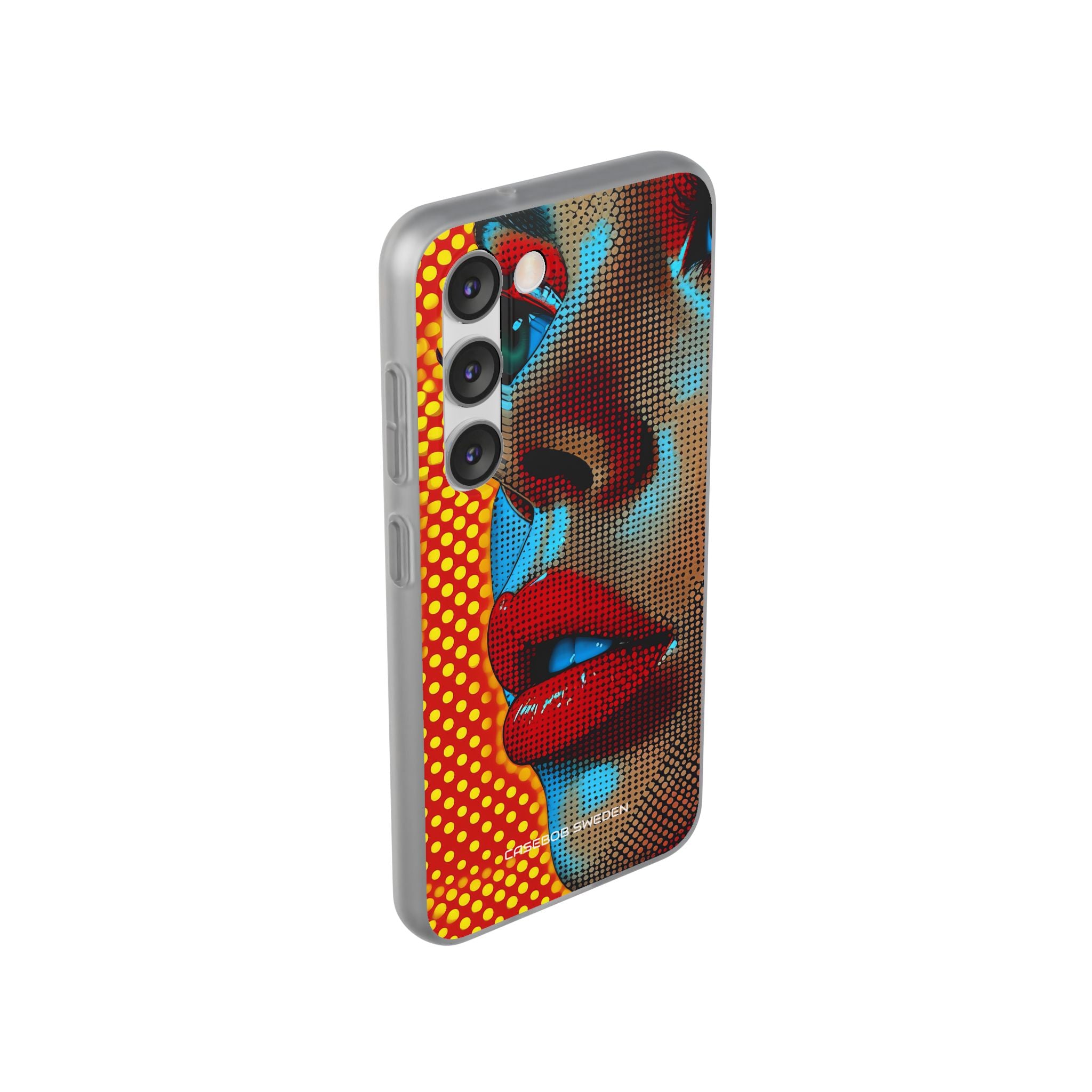 Yellow Red Pop Art Portrait - Flexi Samsung S23 Phone Case