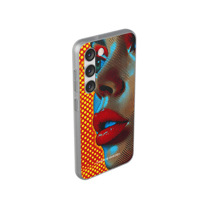 Yellow Red Pop Art Portrait - Flexi Samsung S23 Phone Case