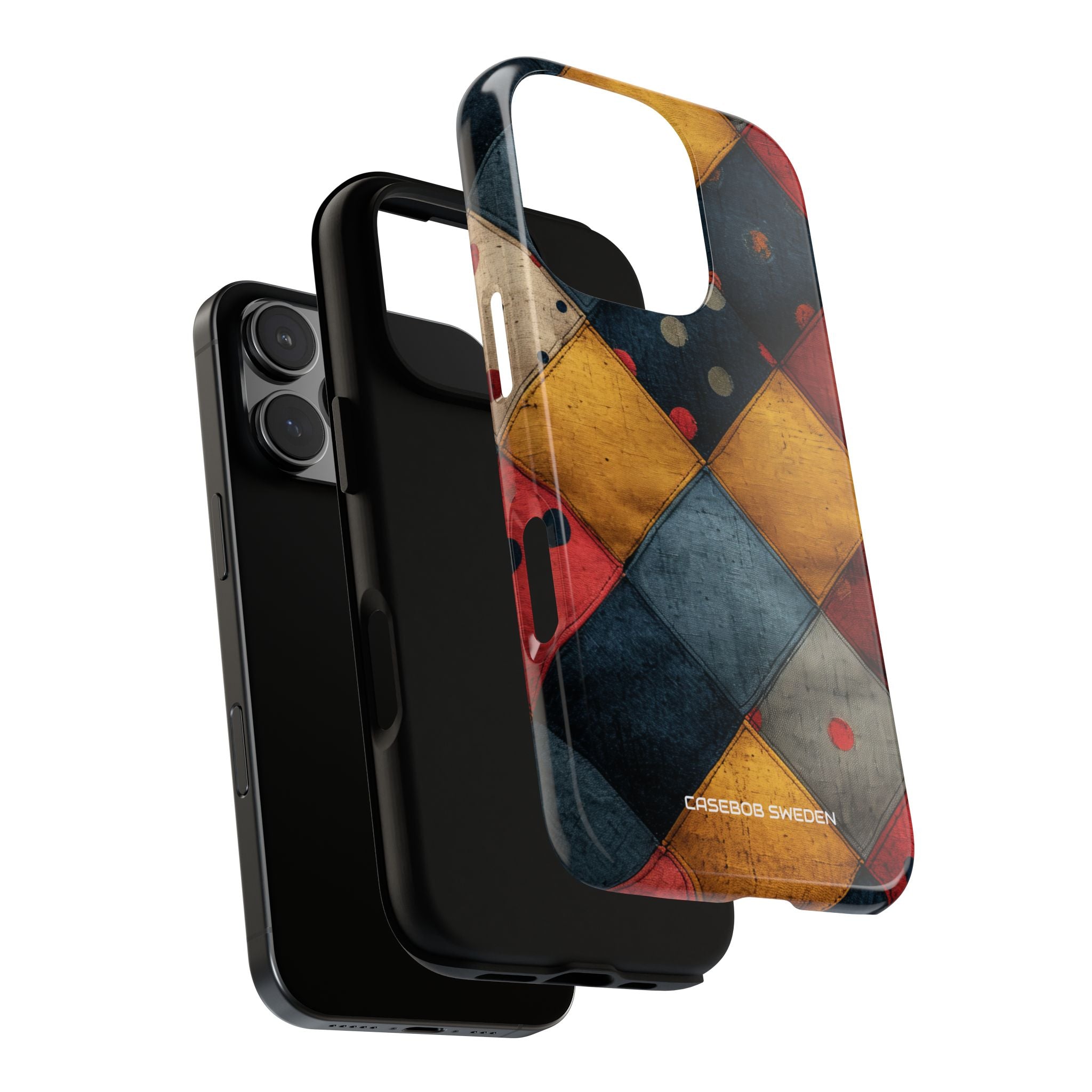 Blue Red Patchwork - Tough iPhone 16 Phone Case