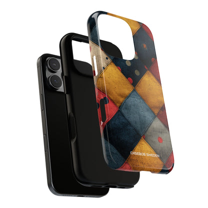 Blue Red Patchwork - Tough iPhone 16 Phone Case