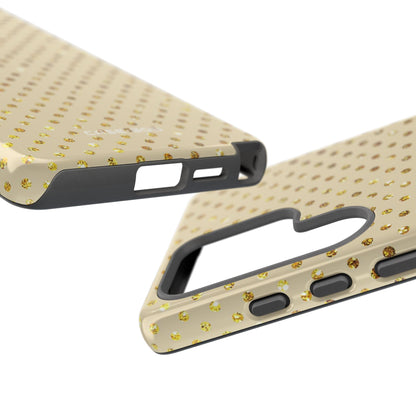 Gold Sparkle Grid Samsung S25 Ultra Case - Tough