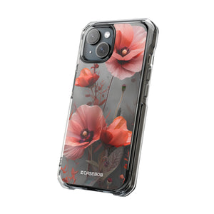 Coral Elegance - Handyhülle für iPhone (Clear Impact - Magnetisch)