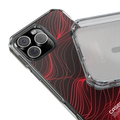 Crimson Waveform Flow iPhone 16 - Impact Clear+