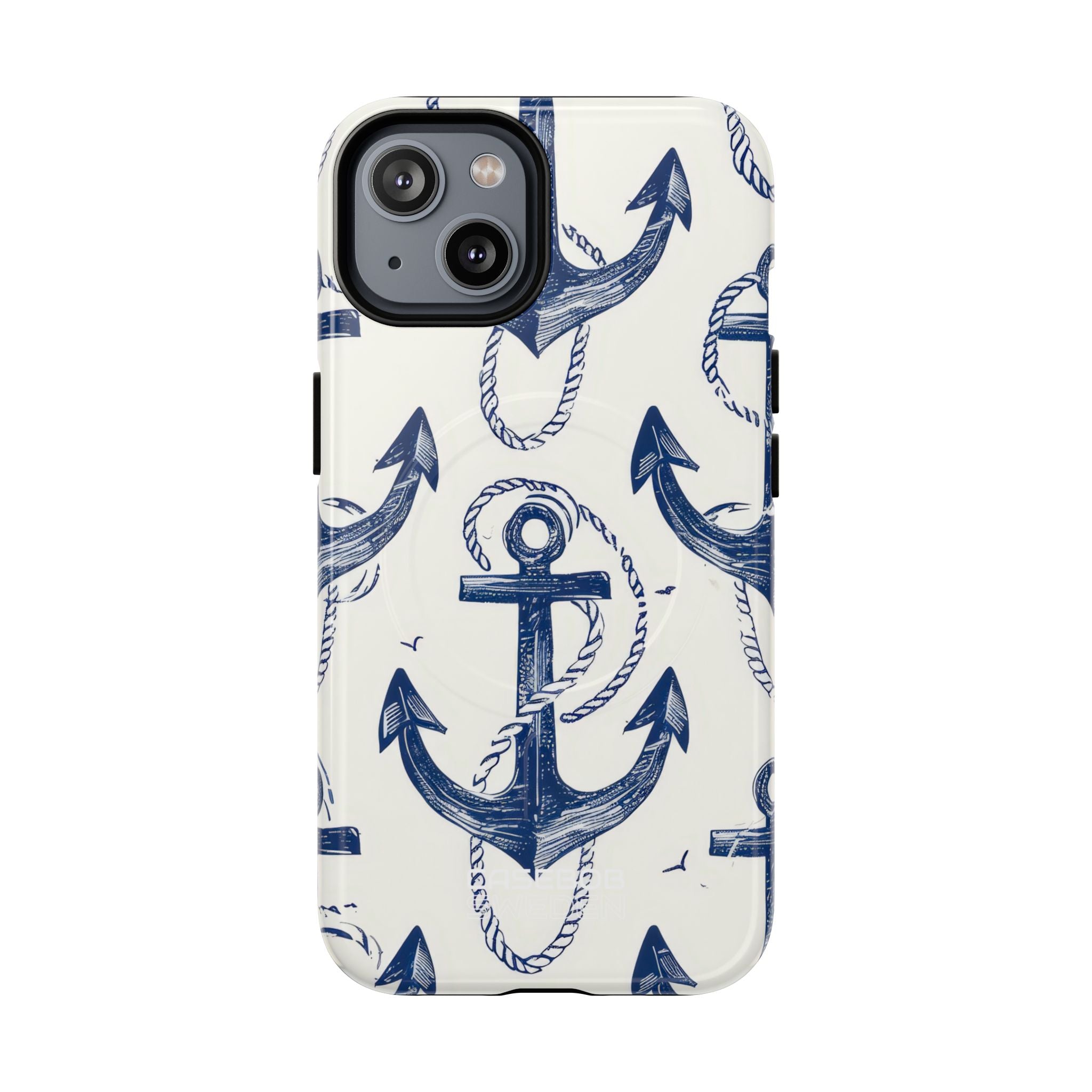 Navy Anchor Tapestry iPhone 14 - Tough+