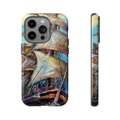 Oil painting - Sailboat - Protective Phone Case