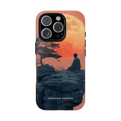 Zen Tranquility Under a Red Moon iPhone 16 - Tough Phone Case