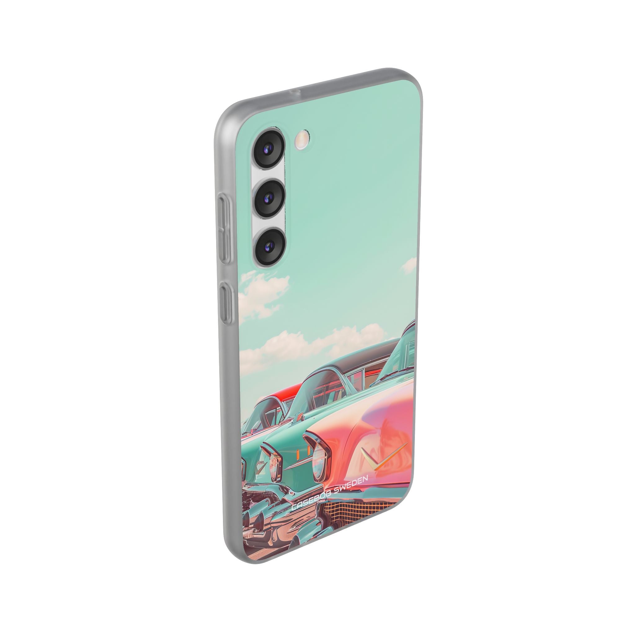 Vintage Turquoise Cars - Flexi Samsung S23 Phone Case