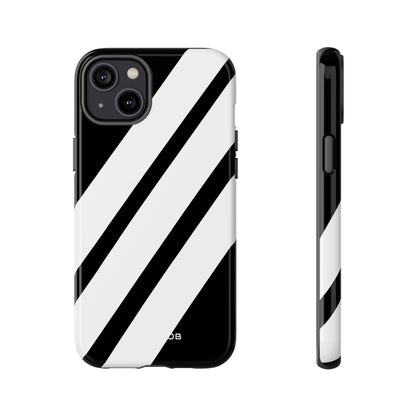 Diagonal Bands Noir iPhone 14 Plus Case - Tough
