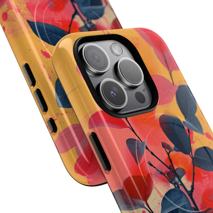 Yellow Botanical Splash - Tough + MagSafe® iPhone 15 Phone Case