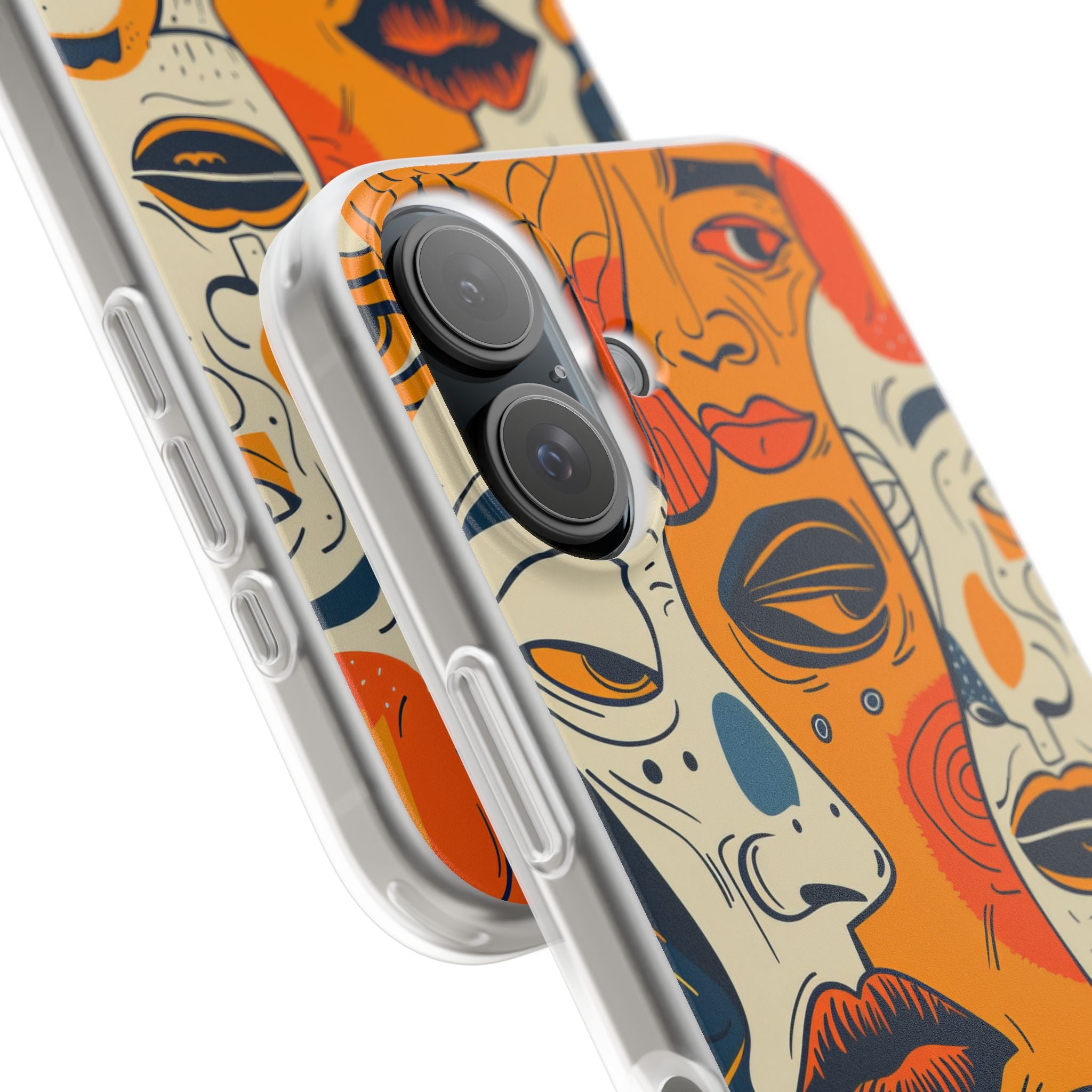 Tangled Faces Sunset iPhone 16 Case - Soft